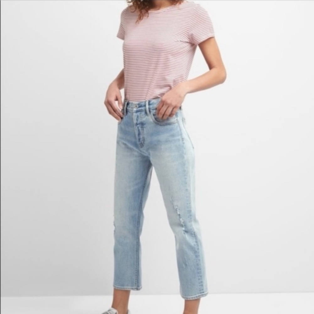 GAP Straight crop High rise Boyfriend jean